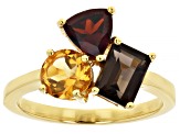 Red Garnet 18k Yellow Gold Over Sterling Silver Ring 2.36ctw