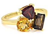 Red Garnet 18k Yellow Gold Over Sterling Silver Ring 2.36ctw