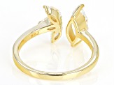 White Lab Created Sapphire 18k Yellow Gold Over Sterling Silver Ring 1.44ctw