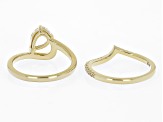 White Lab Created Sapphire 18k Yellow Gold Over Sterling Silver Ring Set of 2, 1.31ctw