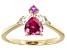 Red Lab Created Ruby 18k Yellow Gold Over Silver Ring 1.23ctw