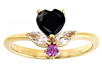 Picture of Black Spinel 18k Yellow Gold Over Sterling Silver Ring 1.73ctw