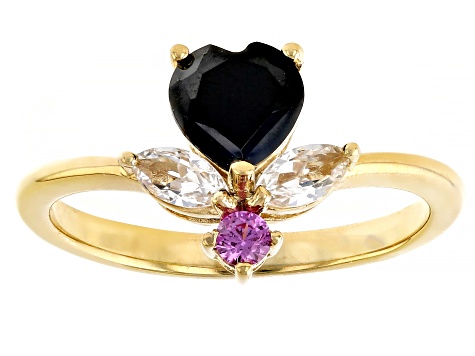 Black Spinel 18k Yellow Gold Over Sterling Silver Ring 1.73ctw