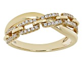 White Zircon 18k Yellow Gold Over Sterling Silver Ring .35ctw