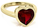 Red Lab Created Ruby 18k Yellow Gold Over Sterling Silver Ring 4.35ct