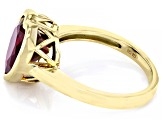 Red Lab Created Ruby 18k Yellow Gold Over Sterling Silver Ring 4.35ct