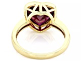 Red Lab Created Ruby 18k Yellow Gold Over Sterling Silver Ring 4.35ct