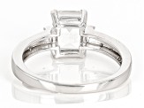 White Lab Created Sapphire Rhodium Over Sterling Silver Ring 1.44ctw
