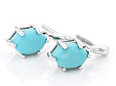 Hexagon Turquoise Sterling Silver Earrings