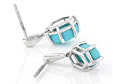 Hexagon Turquoise Sterling Silver Earrings