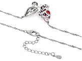Multi-Color Quartz Rhodium Over Sterling Silver Butterfly Necklace 1.79ctw