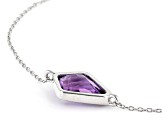 Checkerboard Kite Amethyst Rhodium Over Sterling Silver Bracelet 1.68ctw