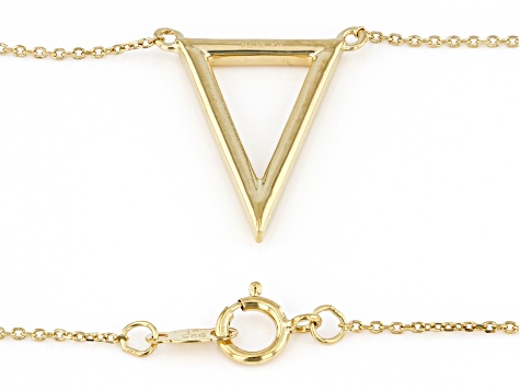 18k Yellow Gold Over Sterling Silver Triangle Necklace