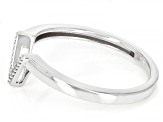White Zircon Shield Sterling Silver Ring 0.11ctw