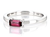 Raspberry Rhodolite Rhodium Over Sterling Silver Solitaire Ring 0.38ct