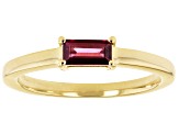 Raspberry Rhodolite 18k Yellow Gold Over Sterling Silver Solitaire Ring 0.38ct