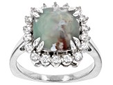 Aquaprase® Rhodium Over Sterling Silver Ring 0.48ctw