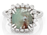 Aquaprase® Rhodium Over Sterling Silver Ring 0.48ctw