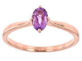 Lavender Amethyst 18k Rose Gold Over Sterling Silver Ring Set 0.72ctw