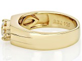 White Strontium Titanate 18k Yellow Gold Over Sterling Silver Band Ring 1.25ct