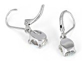 Mercury Mist® Topaz Rhodium Over Sterling Silver Dangle Solitaire Earrings 3.10ctw