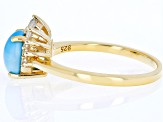 Sleeping Beauty Turquoise 18k Yellow Gold Over Sterling Silver Ring 0.25ctw