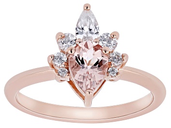 Picture of Peach Morganite 18k Rose Gold Over Sterling Silver Ring 0.98ctw