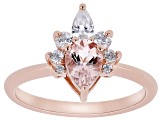 Peach Morganite 18k Rose Gold Over Sterling Silver Ring 0.98ctw