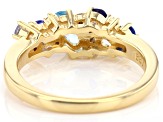 Multi-Color, Multi-Gemstones 18k Yellow Gold Over Sterling Silver Ring 1.29ctw