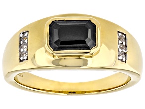 Black Spinel 18k Yellow Gold Over Sterling Silver Ring 1.13ctw