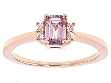 Pink Color Shift Garnet 18k Rose Gold Over Sterling Silver Ring 0.68ctw