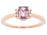Pink Color Shift Garnet 18k Rose Gold Over Sterling Silver Ring 0.68ctw
