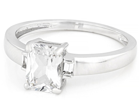 White Lab Created Sapphire Rhodium Over Sterling Silver Ring 1.44ctw