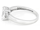 White Lab Created Sapphire Rhodium Over Sterling Silver Ring 1.44ctw
