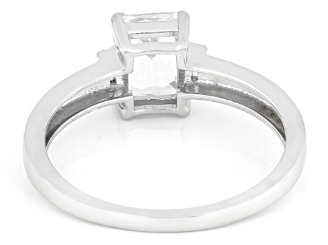White Lab Created Sapphire Rhodium Over Sterling Silver Ring 1.44ctw