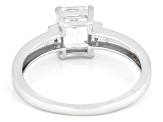 White Lab Created Sapphire Rhodium Over Sterling Silver Ring 1.44ctw