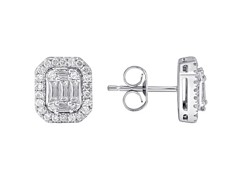 White Diamond 10k White Gold Earrings 0.50ctw