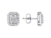 White Diamond 10k White Gold Earrings 0.50ctw