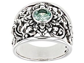 Lab Created Green Spinel Sterling Silver Ring .86ct