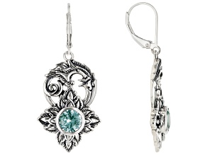 Green Lab Created Spinel Sterling Silver Earrings 2.24ctw