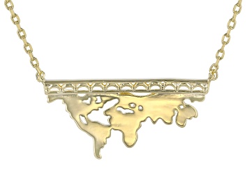 Picture of 18k Gold Over Brass Globe Cutout Necklace