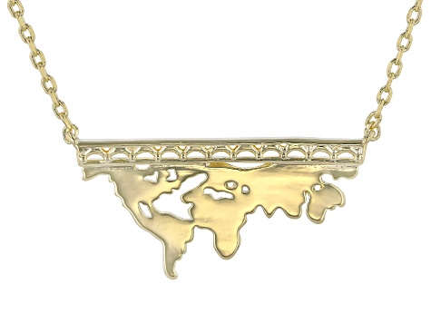 18k Gold Over Brass Globe Cutout Necklace