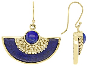 Lapis Lazuli 18k Yellow Gold Over Brass Earrings