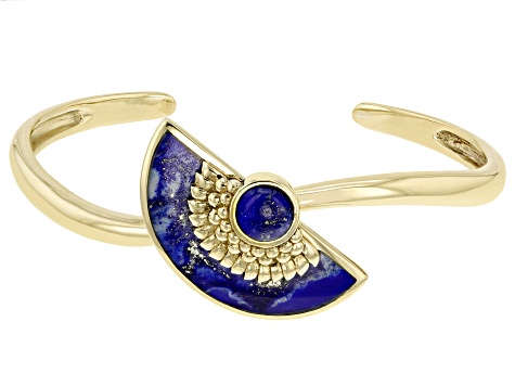 Lapis Lazuli 18k Yellow Gold Over Brass Bracelet