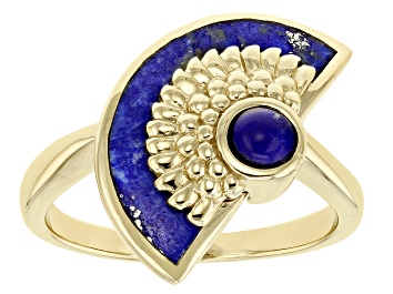 Picture of Lapis Lazuli 18k Yellow Gold Over Sterling Silver Ring