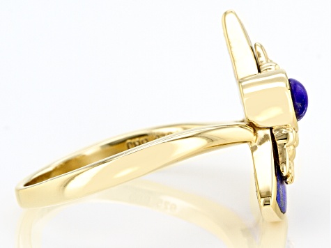 Lapis Lazuli 18k Yellow Gold Over Sterling Silver Ring