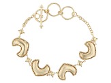 18k Yellow Gold Over Brass Tribal Bracelet