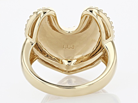 18k Yellow Gold Over Brass Tribal Ring