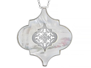 White Mother-Of-Pearl Sterling Silver Enhancer With Chain