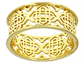18k Yellow Gold Over Sterling Silver Filigree Open Design Ring